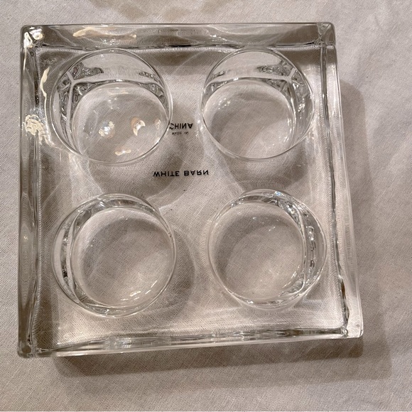 White Barn clear glass quad tea light holder - Picture 2 of 4